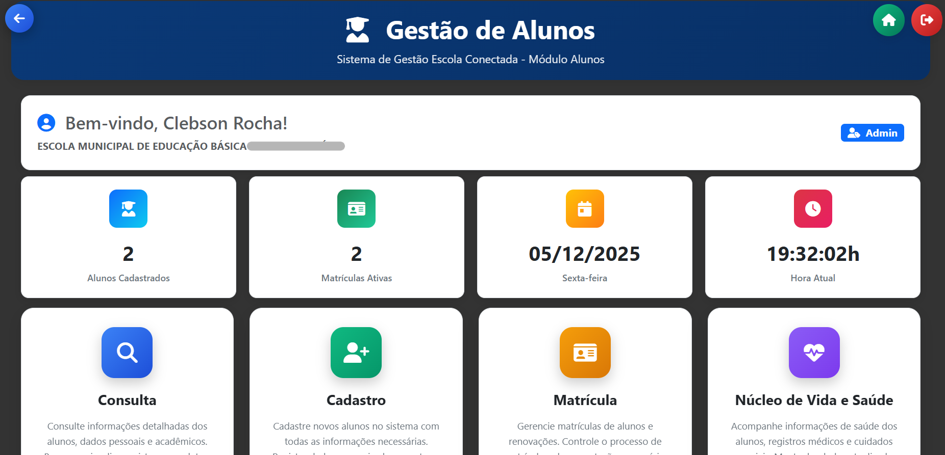Módulo de Gestão de Alunos