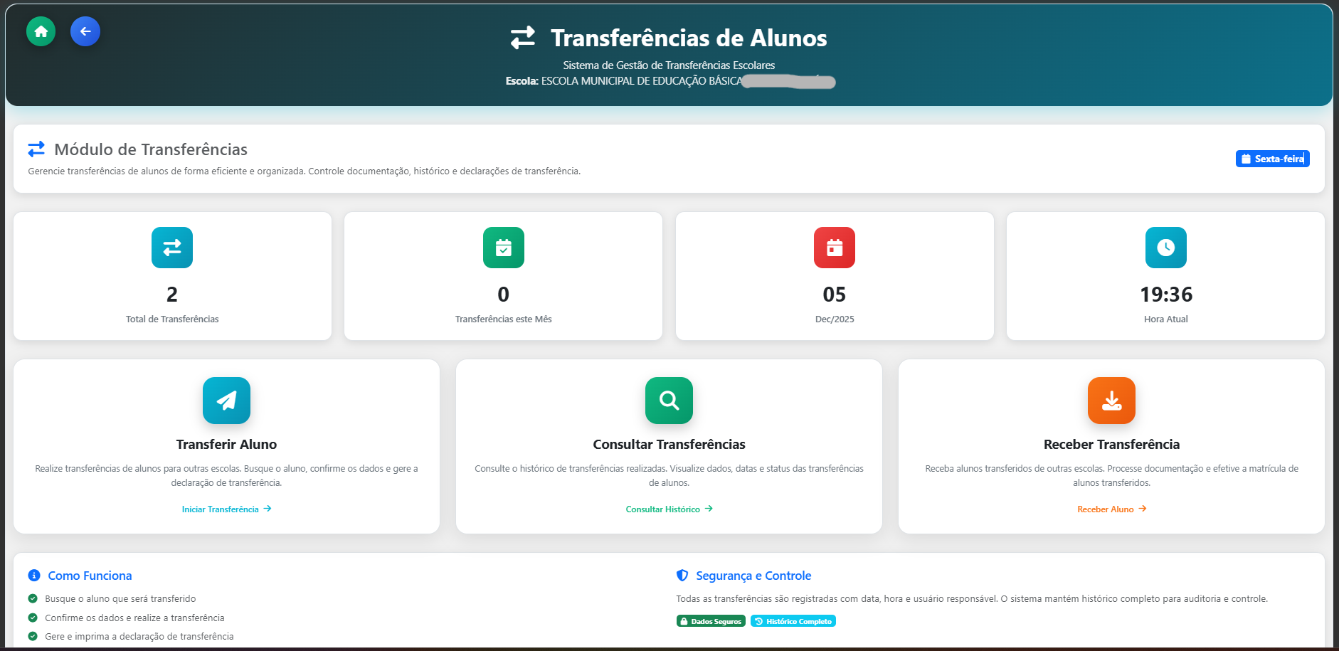 Módulo de Transferências de Alunos